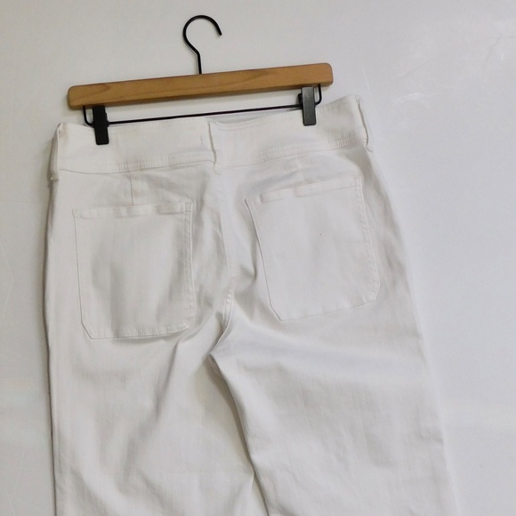NWT!! J. CREW Slim Wide Jeans Stacked Buttons Solid White Size 30 Petite 30P - Picture 9 of 16